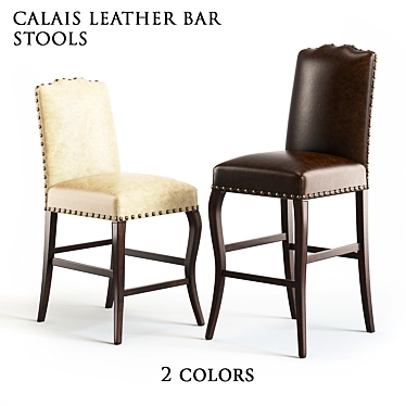 Stunning Pottery Barn Leather Barstool 3D model image 1 