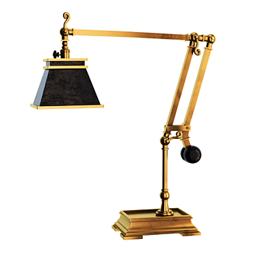Antique Brass Engraver's Desk Lamp 3D model image 1 
