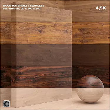 Seamless Wood/Veneer Set - 25 Pieces 3D model image 1 