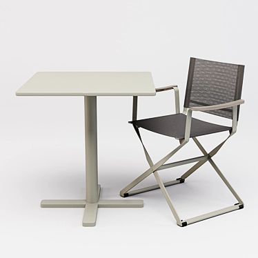 Emu Ciak Directors Chair & Darwin Folding Square Table 3D model image 1 