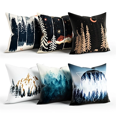 Nature-inspired Pillow Set 3D model image 1 