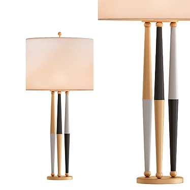 Harlequin Brass Lamps: Illuminating Elegance 3D model image 1 