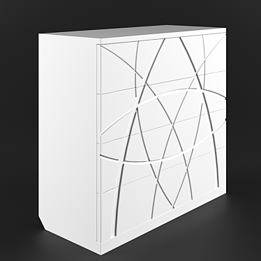 Glossy White Chest of Drawers 3D model image 1 