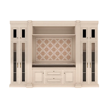 Modern 3D Display Cabinet (370x45x280 cm) 3D model image 1 