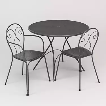 Modern Outdoor Seating Set 3D model image 1 