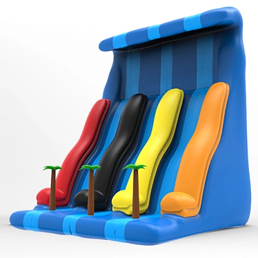 Kids' Party Fun: Inflatable Slide 3D model image 1 