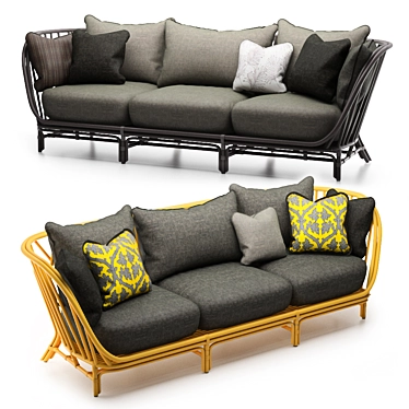 Janus et Cie Kyoto Rattan Sofa 3D model image 1 