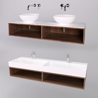 Italian Bath Set with Falper Vanity and Bongio Mixer 3D model image 1 