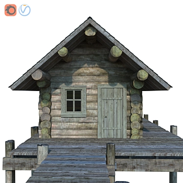 Dockside Log Home 3D model image 1 