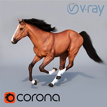 Gallop: Running Horse Model 3D model image 1 