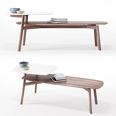 Modern Double Top Coffee Table 3D model image 1 
