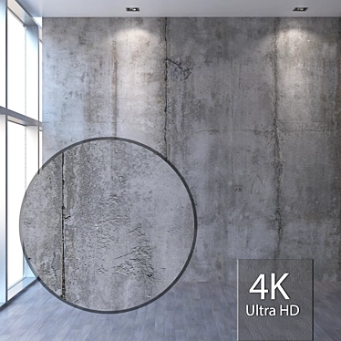 Seamless 4K Concrete Wall 3D model image 1 