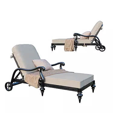 Cannes Chaise Lounge: Stylish and Comfortable Outdoor Seating 3D model image 1 