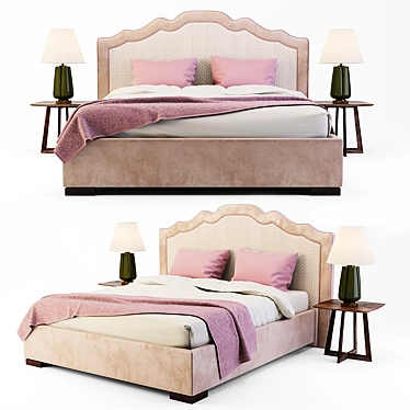 Elegant Costa Bella Bed Set 3D model image 1 