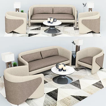 Stylish Seating Set: Thea 3D model image 1 