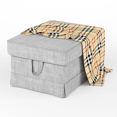 Plush Comfort EKTORP Footstool 3D model image 1 