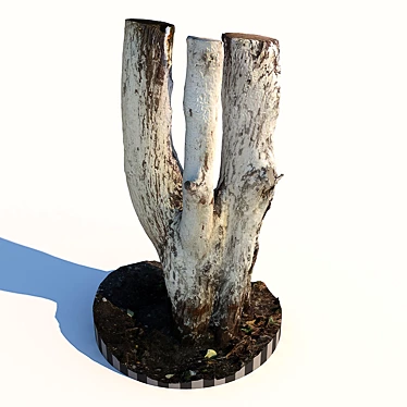 Natural Tree Trunk Sculpture 3D model image 1 