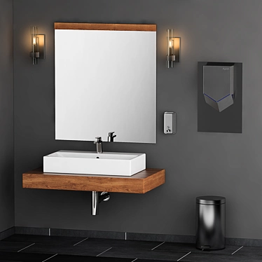 Sleek Bathroom Essentials Set 3D model image 1 