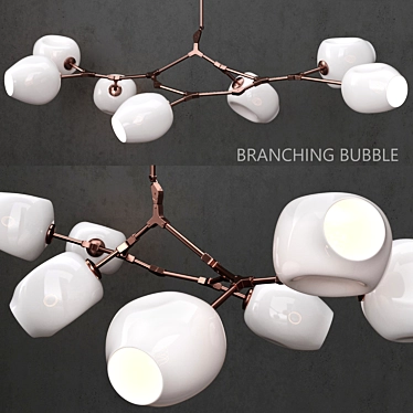 Bubbly Branches: 7 Lamp Chandelier 3D model image 1 