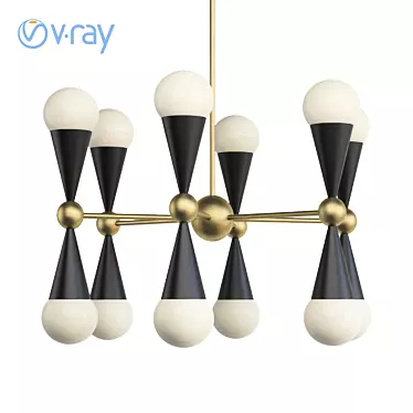 Elegant Caracas Chandelier - 12 Lights 3D model image 1 