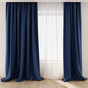 Elegant Window Curtains Set 3D model image 1 