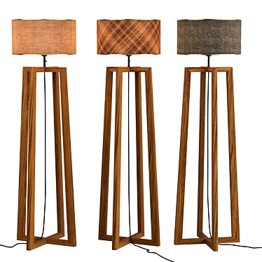 Modern Wooden Floor Lamp 3D model image 1 