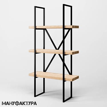 Industrial Loft Shelving Unit | 3 Shelves 3D model image 1 