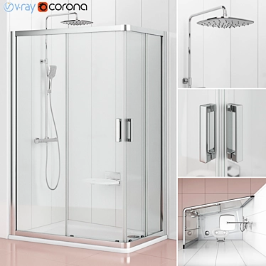 Ravak 10° Asymmetric Shower Enclosure 3D model image 1 