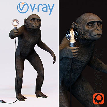 Modern Monkey Lamp: Stand Out with Style 3D model image 1 