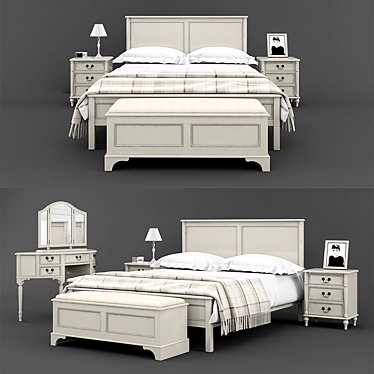 Laura Ashley Dove Gray Bedroom Set 3D model image 1 