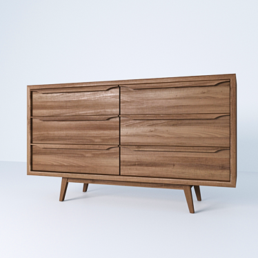 Vintage Janeiro Mango Wood Sideboard 3D model image 1 