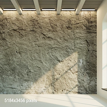 Aged Concrete Wall Texture 3D model image 1 