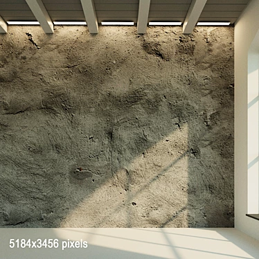 Vintage Concrete Wall Textured 3D Model 3D model image 1 