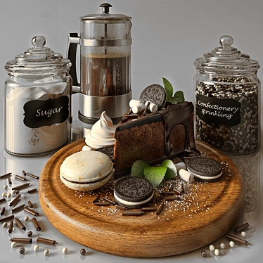 Coffee & Cheesecake Kitchen Decor Set 3D model image 1 