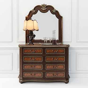 Elegant European Grand Palais Dresser 3D model image 1 