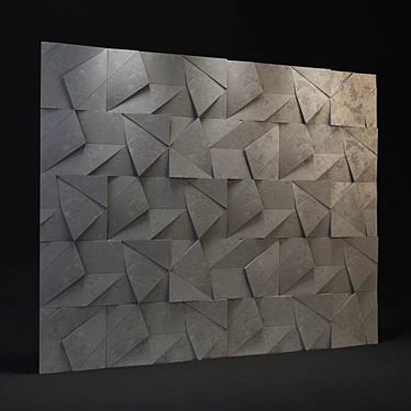 Abstract 3D Wall Panel - Concrete Gray 3D model image 1 
