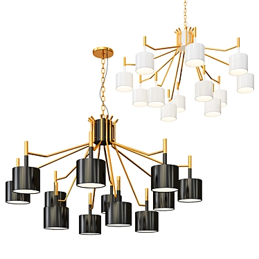 Contemporary Multi-Headed Chandelier 3D model image 1 