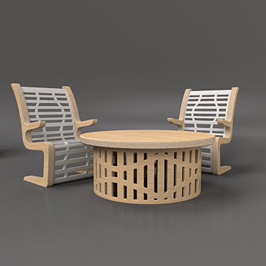 Lignum Plywood Table Chair 3D model image 1 