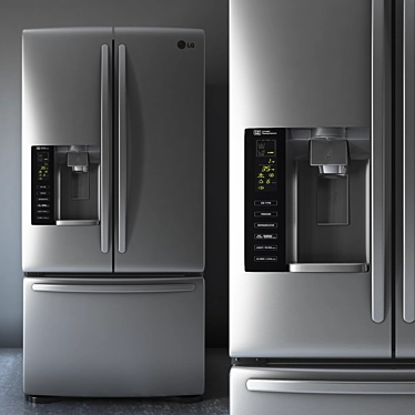 Elegant LG Side by Side Refrigerator 3D model image 1 