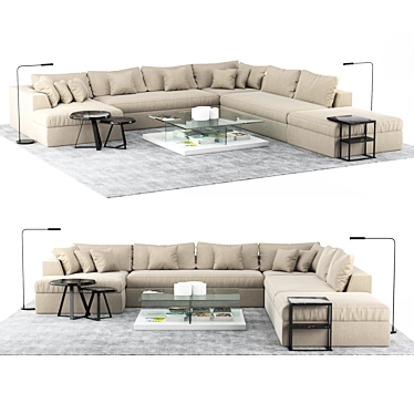 Modern Modular Sofa: Meridiani Louis 3D model image 1 