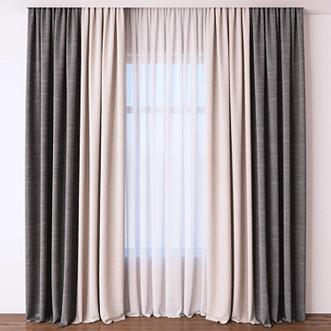 Elegant Drapes for Chic Interiors 3D model image 1 