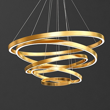 Contemporary Gold LED Pendant Lights 3D model image 1 