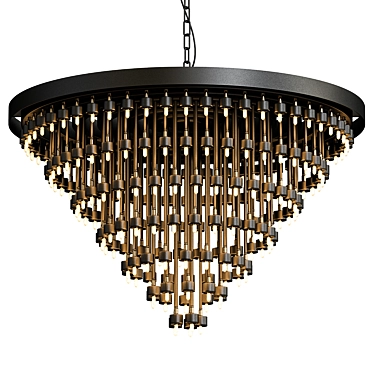 Cosmic Elegance: Cosmos 7-Ring Chandelier 3D model image 1 