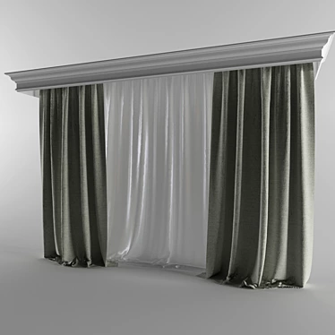 Linen Cornice & Curtains: Orac Decor 3D model image 1 