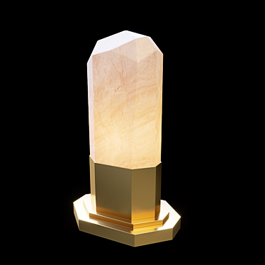 Elegant Golden Rock Crystal Table Lamp 3D model image 1 