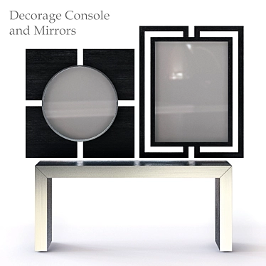 Elegant Decorage Console & Mirror Set 3D model image 1 