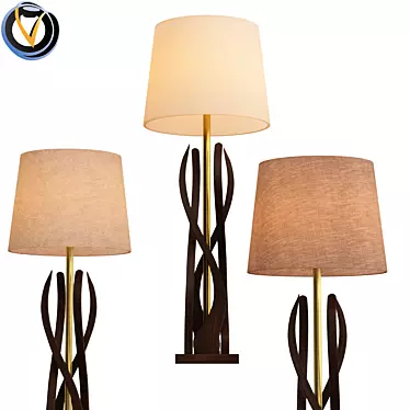 Vintage-Inspired Mid Century Table Lamp 3D model image 1 