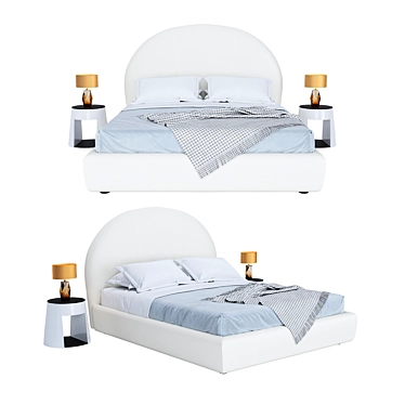 Italian Elegance: Cattelan Italia Bjorn Bed & Nigel Nightstand 3D model image 1 