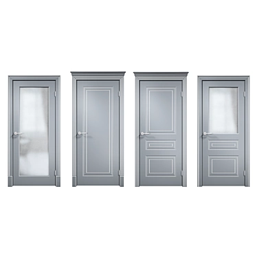 Elegant Milled Y Interior Doors 3D model image 1 