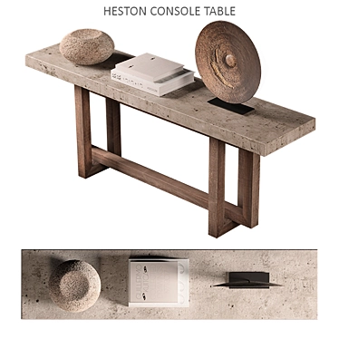 Heston Rustic Geometric Console 3D model image 1 